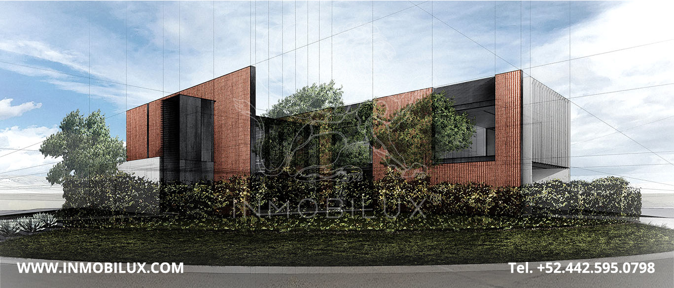 Vista Lateral Casa Minimalista en el Campanario Querétaro