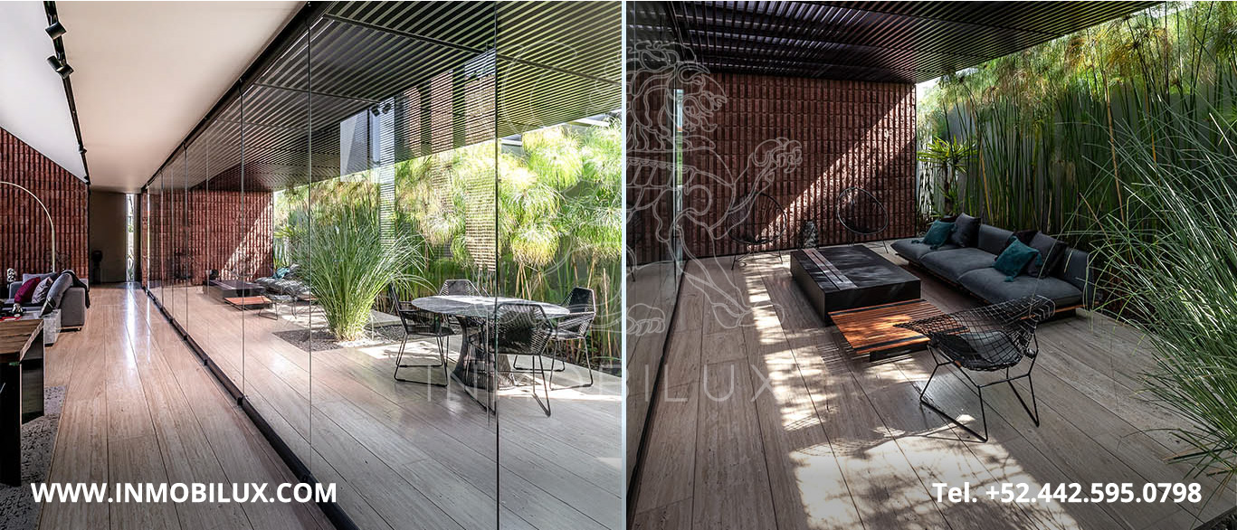 Cocina y Terraza Casa Minimalista en el Campanario Querétaro